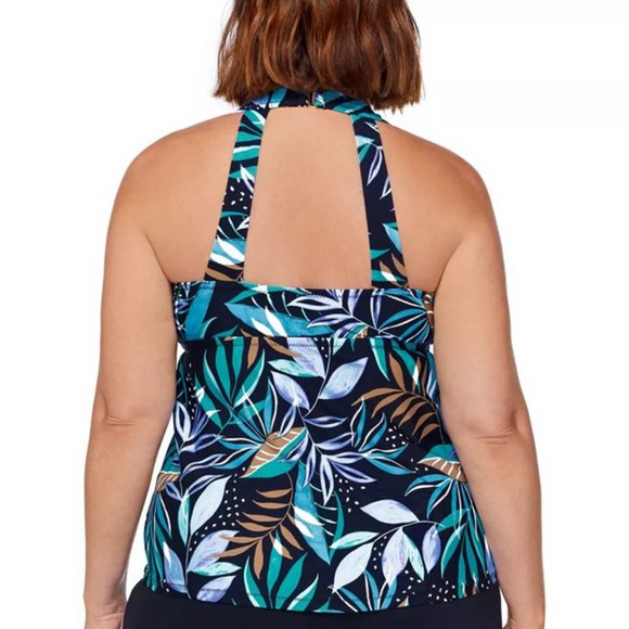 Tropical Halter Tankini Top Plus 16W - Picture 2 of 2